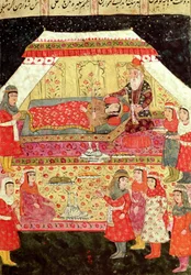Escena del harén, ilustración del 