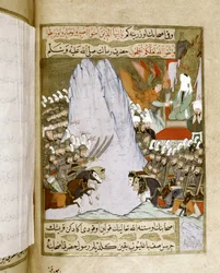 MUHAMMAD: Revelación de una parte del Corán a Huhammad durante una batalla