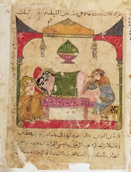 Ms Arabe 3467 Un Examen Médico, del Libro de Kalila y Dimna