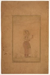 Retrato de Shah Jahan, mediados del siglo XVII (Acuarela opaca y oro sobre papel de bambú
bambú)