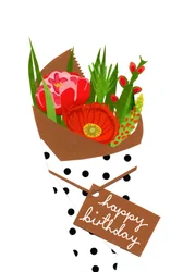 Ramo de cumpleaños, 2014 (papel recortado)