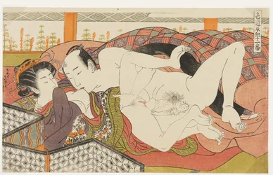 «Besándole el pecho», n.º 9 de «Doce encuentros en el camino del amor» (Shikidō torikumi jūniban)