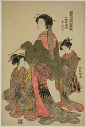 Tamazusa de Iedaya, de la serie "Modelos para la Moda: Nuevos Diseños Tan Frescos como Hojas Jóvenes (Hinagata wakana hatsu moyo)"