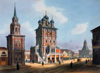 Iglesia de San Nicolás en la calle Ilynka en Moscú, 1840s