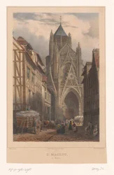 Vista de la Iglesia de Saint-Maclou en Rouen St. Maclou à Rouen (título sobre el objeto) Rostros en Francia (título de la serie) La France (título de la serie)
