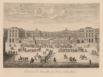 Vista del Palacio de Versalles, desde la plaza principal
