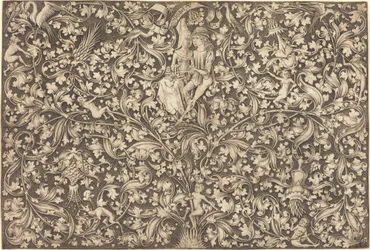 Panel de Ornamento con Dos Amantes