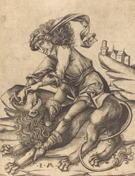Sansón y el león, c. 1475