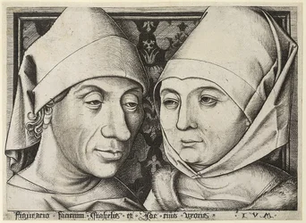 Autorretrato con su esposa Ida, c. 1490