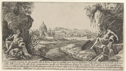 Vista de Roma con dos dioses del río
Vistas de París y Roma (título de la serie)