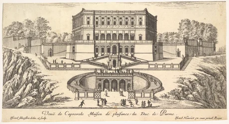 Vista de Caprarola, de una serie de quince vistas de Italia y Francia, siglo XVII