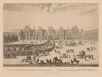 Vista del Patio del Caballo Blanco de Fontainebleau