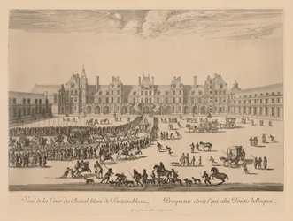 Vista del Patio del Caballo Blanco de Fontainebleau, 1667