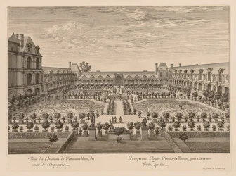Vista del Castillo de Fontainebleau, del lado de la Orangerie, 1679
