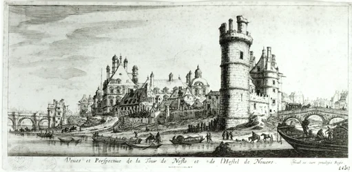 Vista en perspectiva de la Torre de Nesle y el Hotel de Nevers