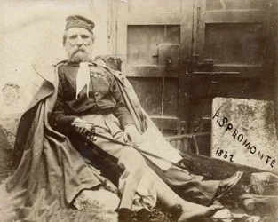 Giuseppe Garibaldi en Aspromonte, con la pierna herida en 1862