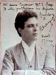 Retrato de Pietro Mascagni (1863-1945) compositor italiano