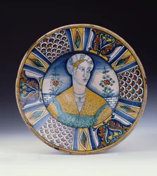 Plato de retrato grande de Deruta, c.1530