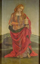 Una santa con un cáliz, posiblemente María Magdalena, probablemente siglo XVI