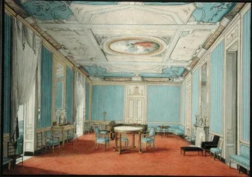 Un interior de palacio neoclásico en Nápoles, c.1830