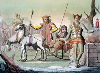 Chamán Yakuti con séquito, Siberia, c.1820s-30s