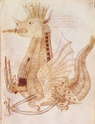 Añadir 24945 fol.194 Diseño de una máquina de asedio, de "De re militari" de Robertus Valturius (litografía)