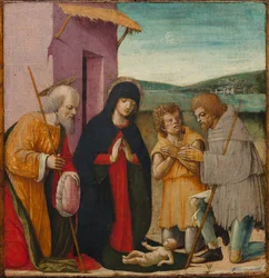 Adoración de los pastores, c. 1480-1500 (óleo sobre madera)