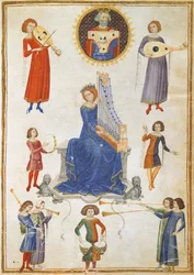 Alegoría de la música, manuscrito V A folio 27 del Instituto de Música por Severin Boezio