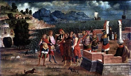 Apolo y Poseidón vienen a asistir a Laomedonte, c.1500