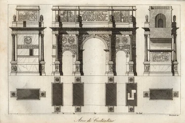 Arco de Constantino en Roma (315 d. C.) - grabado de «Usi e Costumi di Tutti i Popoli dell