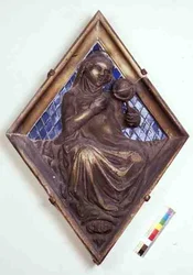 Astronomía, azulejo en relieve del Campanile (mármol y cerámica)