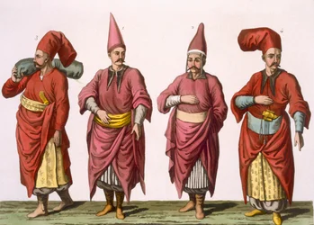 Baltadji, Kizlar-Aga, etc., lámina 6 de la parte III, volumen I de la Historia de las naciones, grabada por V. Raineri