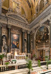 Arte Barroco: Vista interior de la Iglesia Jesuita del Santísimo Nombre de Jesús (Chiesa del Gesù) en Roma