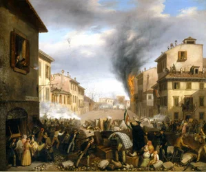 Barricada en la Puerta de Tosa, Milán, 22 de marzo