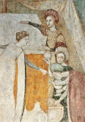 Bicocca degli Arcimboldi: fresco del siglo XV, detalle (fresco)