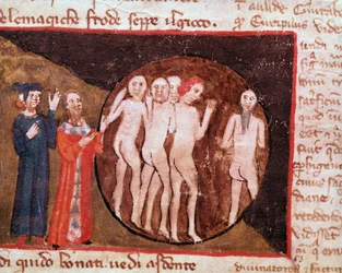 Bolgia de los falsos profetas (canto 20 del Infierno, en la Divina Comedia) - Miniatura
