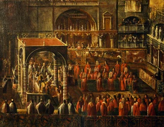 Ceremonia en la Basílica de San Marcos en Venecia