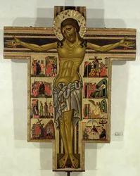Crucifixión con Historias de la Pasión, Escuela de Lucca