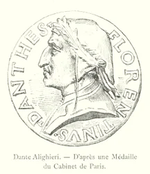 Dante Alighieri, según una medalla del Gabinete de París
