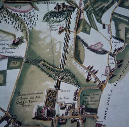 Detalle del mapa de la ciudad de Verona y sus suburbios, Italia