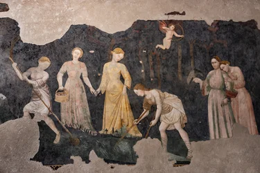 Detalle de los frescos, Cámara Pinta (fresco)