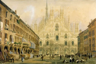 Plaza del Duomo y Catedral en Milán. 1811