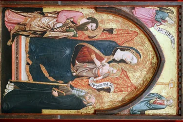 Museo de Évora. Virgen María con Bartolomé y Antonio. Escuela italiana. 1410. Portugal.