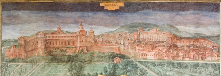 Fiorano modenese, Castillo de Spezzano , Sala de las Vistas: Vista de Sassuolo
