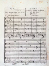 Primera página de la partitura de Lodoiska (escena 4), ópera por Luigi Cherubini