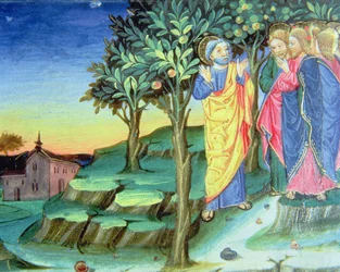 Fol.101v Cristo va a orar al Monte de los Olivos (vitela)