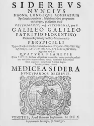 Frontispicio de Sidereus Nuncius de Galileo Galilei, 1610