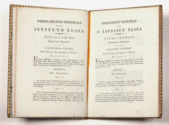 Reglamentos generales del Instituto Elisa en Lucca, dados en Lucca, 14 de julio de 1811