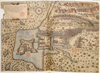 Vista general de la Batalla de Szigetvar, 1566