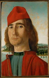Caballero con boina roja ...